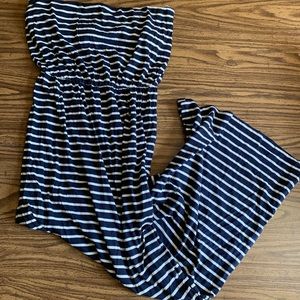 H&M Navy White Stripe Maxi Dress